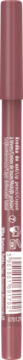 Kredka do ust Lovely Perfect Line nr 7, brudny róż. Pionowe ujęcie sztyftu z zamazanymi napisami produktu.
