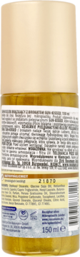 Tył złotego balsamu brązującego SUN-KISSED 150 ml, z czytelnym składem i informacjami o produkcie.
