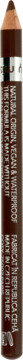 Pionowe zbliżenie brązowej, wodoodpornej kredki do oczu Miss Sporty Naturally Perfect 006 Classic Brown, widoczny rysik.