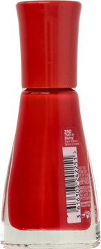 Czerwony lakier Sally Hansen Insta-Dri 390 That's A-Blazing!, tył butelki z kodem kreskowym i numerem koloru.