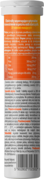 HydroOptima Senior, elektrolity. Tylna etykieta białej tubki z pomarańczową naklejką, widoczne instrukcje i skład.