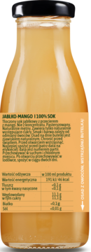 SOK Z GÓR ,sok 100%, Jabłko i Mango,tył