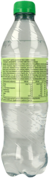 Tył butelki Seven-up napoju gazowanego cytrynowo-limonkowego bez cukru, widoczne informacje odżywcze.