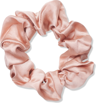 Pudroworóżowa jedwabna owijka PURESILK, miękka i lśniąca, widok z przodu. Idealna do włosów cienkich.