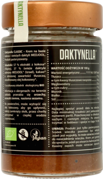 DAKTYNELLA Classic ,krem daktylowy, Świeże daktyle z kokosem,tył
