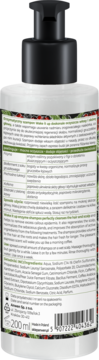Tył białej butelki Anwen Wake It Up enzymatycznego szamponu kawowego z pompką, z widoczną listą składników.