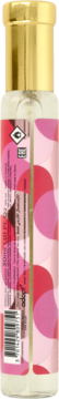 Adopt' Pink & Pop woda perfumowana, tył butelki ze złotą nakrętką, różową etykietą i kodem kreskowym.