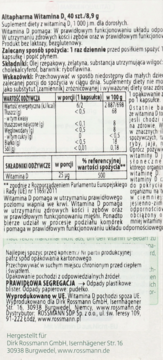 ALTAPHARMA ,kapsułki, Witamina D3 1000 j.m. dla dorosłych, suplement diety,tył