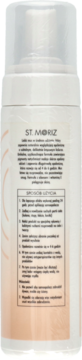 Tył białej butelki samoopalacza St. Moriz Medium z widoczną etykietą i instrukcjami użycia w języku polskim.