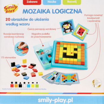 SMILY PLAY ,zabawka rozwijająca, Mozaika Logiczna, 3+,tył