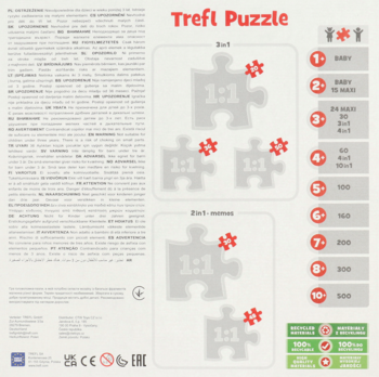 TREFL Paw Patrol ,puzzle, zestaw 3w1, 50 elementów, 3+,tył