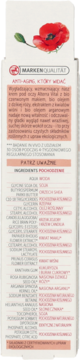 Alterra Vital Anti-Aging krem pod oczy, tył opakowania z polskim opisem, listą bio składników i makiem.