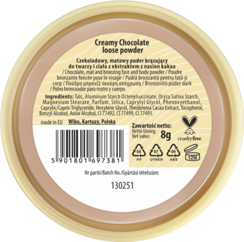 LOVELY Creamy Chocolate ,puder do twarzy, sypki, Czekoladowy,tył
