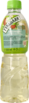 Tymbark napój owocowy Mięta 500 ml w przezroczystej butelce, zielona nakrętka, frontowe ujęcie.