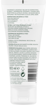 Tył białej tubki chłodząco-łagodzącego balsamu Alais 80 ml, z opisem i kodem kreskowym.