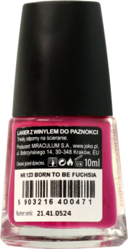 JOKO Find Your Colour ,lakier do paznokci, nr 123 Born To Be Fuchsia,tył