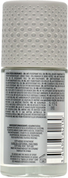Tył białego antyperspirantu Adidas Fresh Endurance roll-on z szarą, fakturowaną nakrętką i listą składników.