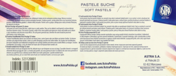 ASTRA ,pastele suche, 12 kolorów, Prestige, zestaw,tył