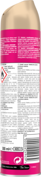 Tył różowego odświeżacza Glade Bubbly Berry Splash o zapachu leśnych owoców, z etykietami i kodem kreskowym.