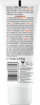 Tył białej tubki witaminowego peelingu enzymatycznego Lirene (75ml), ze składem i kodem.
