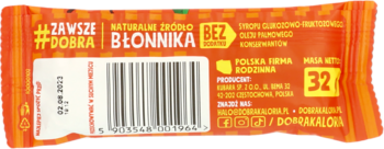 DOBRA KALORIA Ziomki ,baton, Mango, 0% dodatku cukru,tył