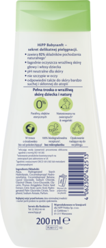 HIPP Baby Sanft Sensitive,szampon pielęgnacyjny dla dzieci,tył