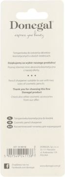 Tył opakowania temperówki Donegal, z informacjami o produkcie w językach polskim i angielskim, kodem EAN.