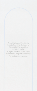 Marketing text for Furla Romantica woda perfumowana, describing floral-fruit notes on white with arch outline.