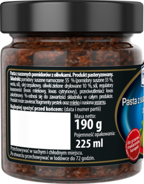 HELCOM ,pasta z suszonych pomidorów, z oliwkami,tył