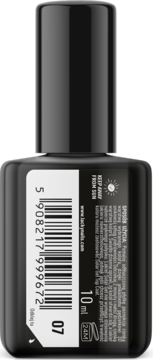 Tył czarnej butelki różowego lakieru do paznokci Lacky Nails Solar Gel nr 07 z etykietą.