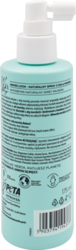 Tył miętowego sprayu Neboa Waves Look z solą morską do naturalnych fal, widoczne etykiety i składniki.