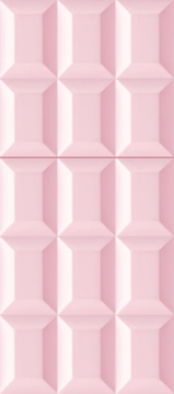 Różowe tło Sweet Tooth woda perfumowana, z wytłaczaną teksturą przypominającą tabliczkę czekolady.