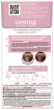 L'ORÉAL PARIS CASTING NATURAL GLOSS ,farba do włosów, półtrwała, nr 623 Nugatowy Ciemny Blond,tył