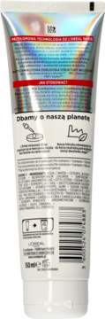 Tył srebrnej tubki odżywki Elseve Bond Repair 50ml z polskim tekstem, składnikami i kodem kreskowym.