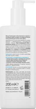 Tył opakowania szamponu Biovax Trychologic przeciwłupieżowego w białej butelce 200 ml, widoczne składniki.