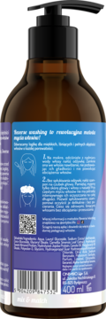 Tył brązowej butelki OnlyBio szamponu Volume 400ml z pompką, widoczna etykieta z instrukcjami Reverse Washing.
