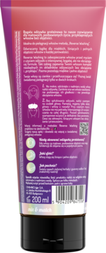 Tył różowo-fioletowej tuby OnlyBio proteinowej odżywki do włosów 200ml, z polskim opisem do metody Reverse Washing.