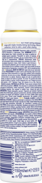 Tył białego antyperspirantu w sprayu Dove Advanced Care Invisible Dry 72h, z tekstem i kodem.
