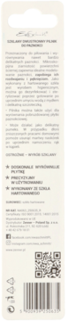 Tył opakowania szklanego pilnika do paznokci z polskim opisem, kodem kreskowym i QR, na jasnym tle.