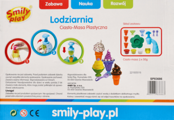 SMILY PLAY ,ciasto masa plastyczna, Lodziarnia,tył