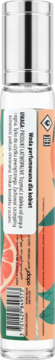 Adopt' Pomelo Fantastique woda perfumowana, tył szklanej butelki z pomarańczową etykietą w grejpfruty i kodem.