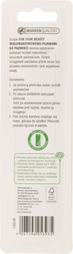 Tył opakowania wielowarstwowego pilnika do paznokci For Your Beauty z instrukcjami i informacjami o recyklingu.