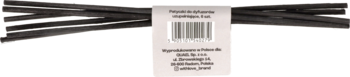 Tył opakowania czarnych kabli elektrycznych z białą etykietą, widoczny kod kreskowy i dane producenta ALCOR Polska.