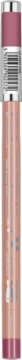 Latex Lip Pencil, kremowa kredka do ust w odcieniu śliwkowym, widok z przodu z rozmytym napisem.