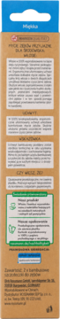 Tył brązowego opakowania 2 miękkich bambusowych szczoteczek Alterra, z listą proekologicznych cech.