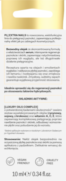Tył opakowania More4Care Extra Nails, olejek do paznokci 10ml, z polskim opisem, vegan friendly.