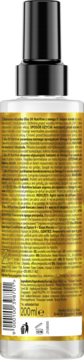Tył opakowania odżywki Schwarzkopf Gliss Oil Nutritive 200ml, z czarną dyszą i złotą etykietą z tekstem.