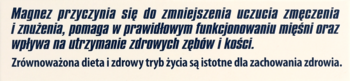 Zbliżenie na tekst Magnez + witamina B6 o działaniu na mięśnie, zęby, kości i redukcji zmęczenia.