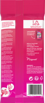 Tył różowego opakowania Wilkinson Sword Extra 3 Beauty z danymi, składem, kodem kreskowym i ikonami recyklingu.