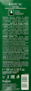 FARMONA RADICAL ,odżywka wzmacniająco-regenerująca do włosów osłabionych i wypadających,tył